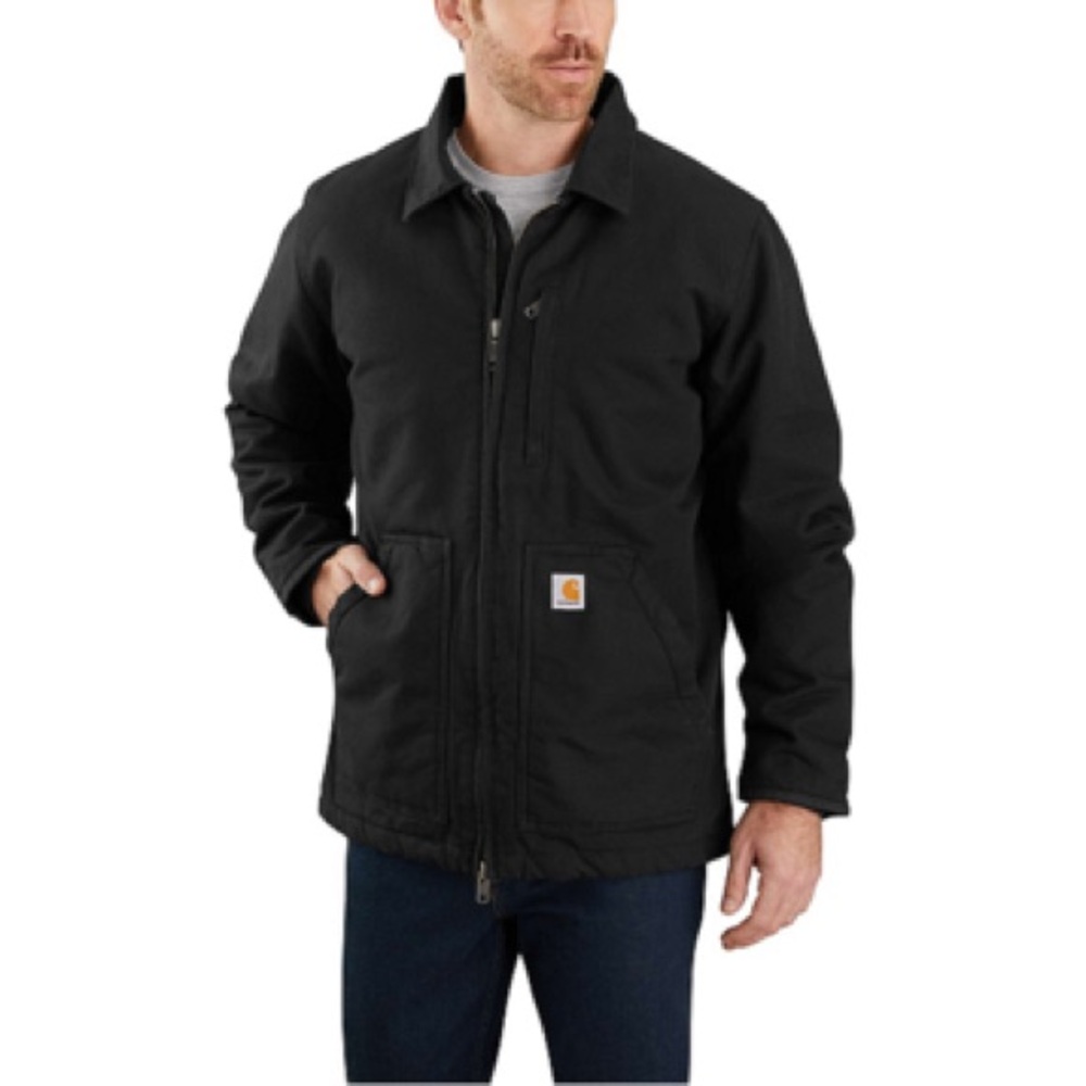 Carhartt Men's Washed Duck Sherpa-Lined Coat Brown 2XL
